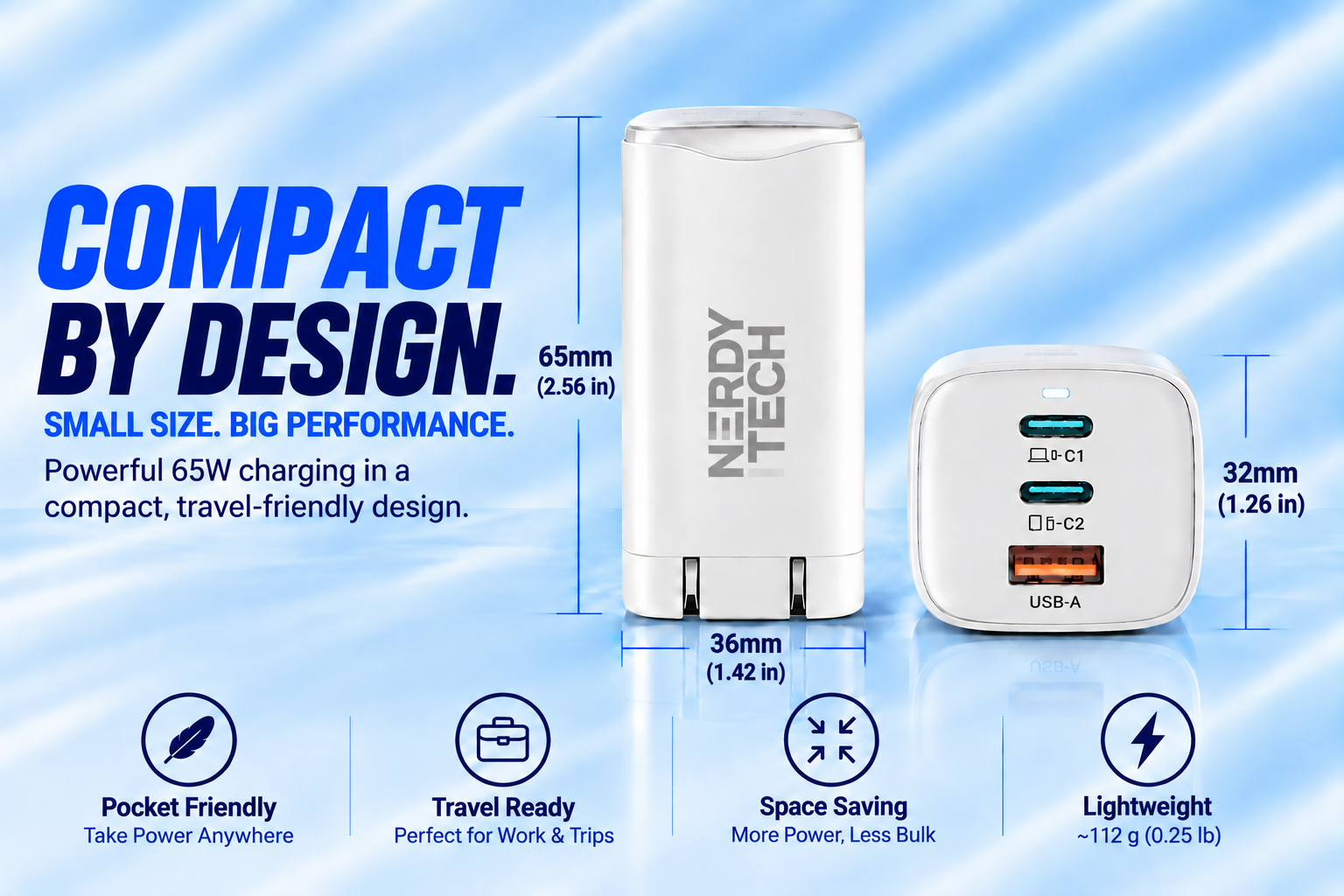 Nerdy Tech 65W Ultra GaN Charger